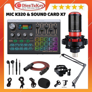 Bộ Soundcard X9, Micro TAKSTAR PC K320 kèm tai nghe chuyên Hỗ Trợ nguồn 48v Hát Autotune , Livestream , Thu Âm