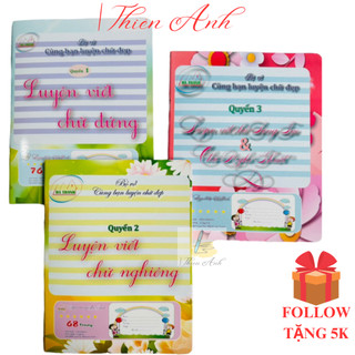 Bộ 3 quyển vở luyện chữ đẹp Hà Thanh giấy dày, bài chi tiết cho người mới luyện viết