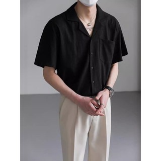 Áo sơ mi The YVIEN YVSM02 vải thoáng mát ngắn tay cổ bẻ mùa hè menwears