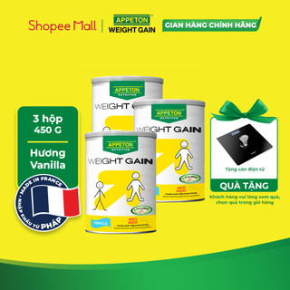 Combo 3 Sữa Tăng Cân Appeton Weight Gain cho Người lớn hương Vanilla lon 450g