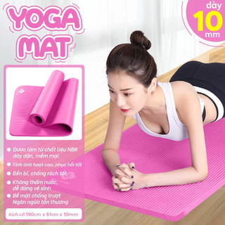  BG - Thảm Tập Yoga Chống Trượt  cao su nguyên khối NBR 10MM Cao Cấp chống trơn trượt loại xịn 