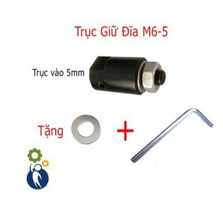 Trục Giữ Đĩa M6-5, thân trục lỗ 5mm thường dùng cho motor 775, trục kẹp cho đĩa cắt, cưa lỗ 6mm