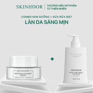 Combo Sửa Rửa Mặt & Kem Dưỡng SKINHDOR Chiết Xuất Từ Thiên Nhiên Làm Sạch Da, Dưỡng Ẩm, Làm Trắng Sáng Da