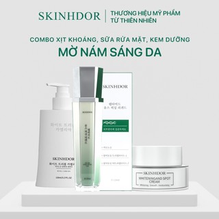 Combo Sửa Rửa Mặt, Kem Dưỡng & Xịt Khoáng SKINHDOR Chiết Xuất Thiên Nhiên Làm Sạch Da, Dưỡng Ẩm, Làm Trắng Sáng Da