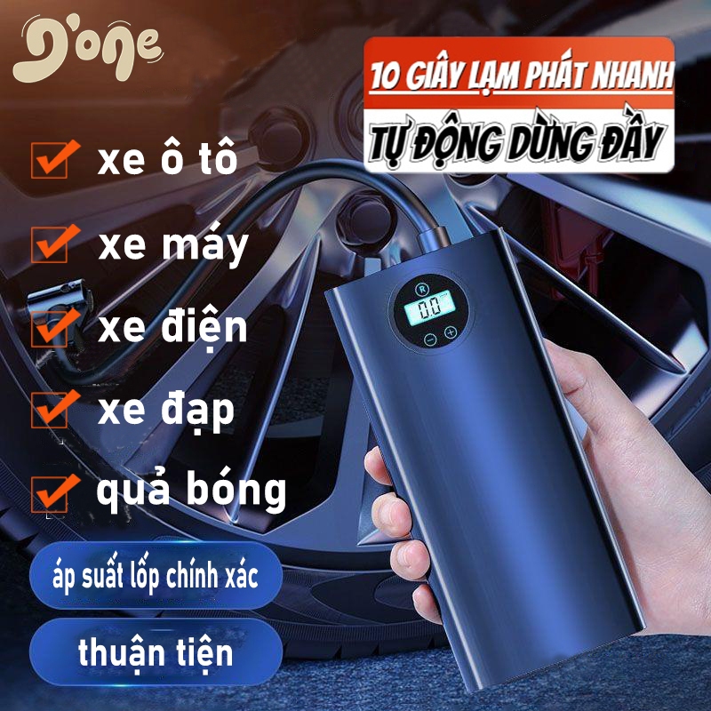 máy bơm khí không dây cầm tay, sạc USB, ngắt tự động,theo dõi áp suất lốp,thích hợp cho mọi loại lốp