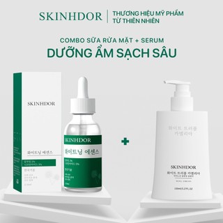 Combo Sửa Rửa Mặt & Serum SKINHDOR Chiết Xuất Thiên Nhiên Làm Sạch Da, Dưỡng Ẩm, Làm Trắng Sáng Da