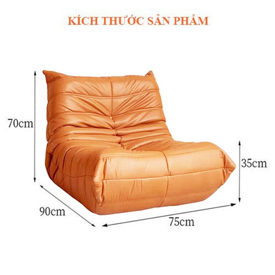 Ghế lười Sofa Togo Armchair da thật nhiều màu phong cách Bắc Âu Thư Giãn hiện đại bọc da Tinh Tế | BigBuy360 - bigbuy360.vn