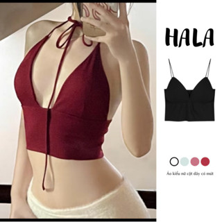 Áo Bra Nữ Xẻ Ngực Ôm Dáng HALA Có Mút Ngực, Áo Kiểu Dây Cột Đi Biển Mùa Hè 162