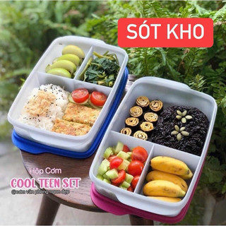 Hộp cơm cool teen TUPPERWARE dung tích 1L, ,chia 3 ngăn , tiện lợi mỗi bữa ăn, nhựa nguyên sinh