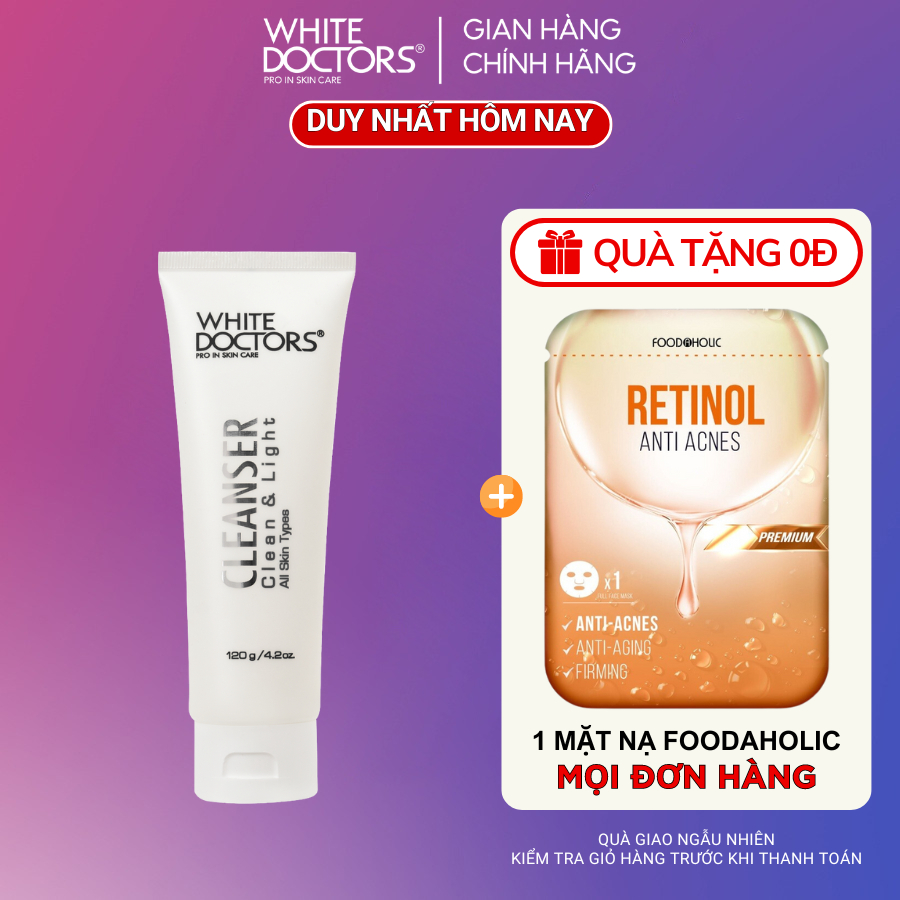 Sữa rửa mặt ngừa mụn White Doctors Cleanser Clean Light 120ml