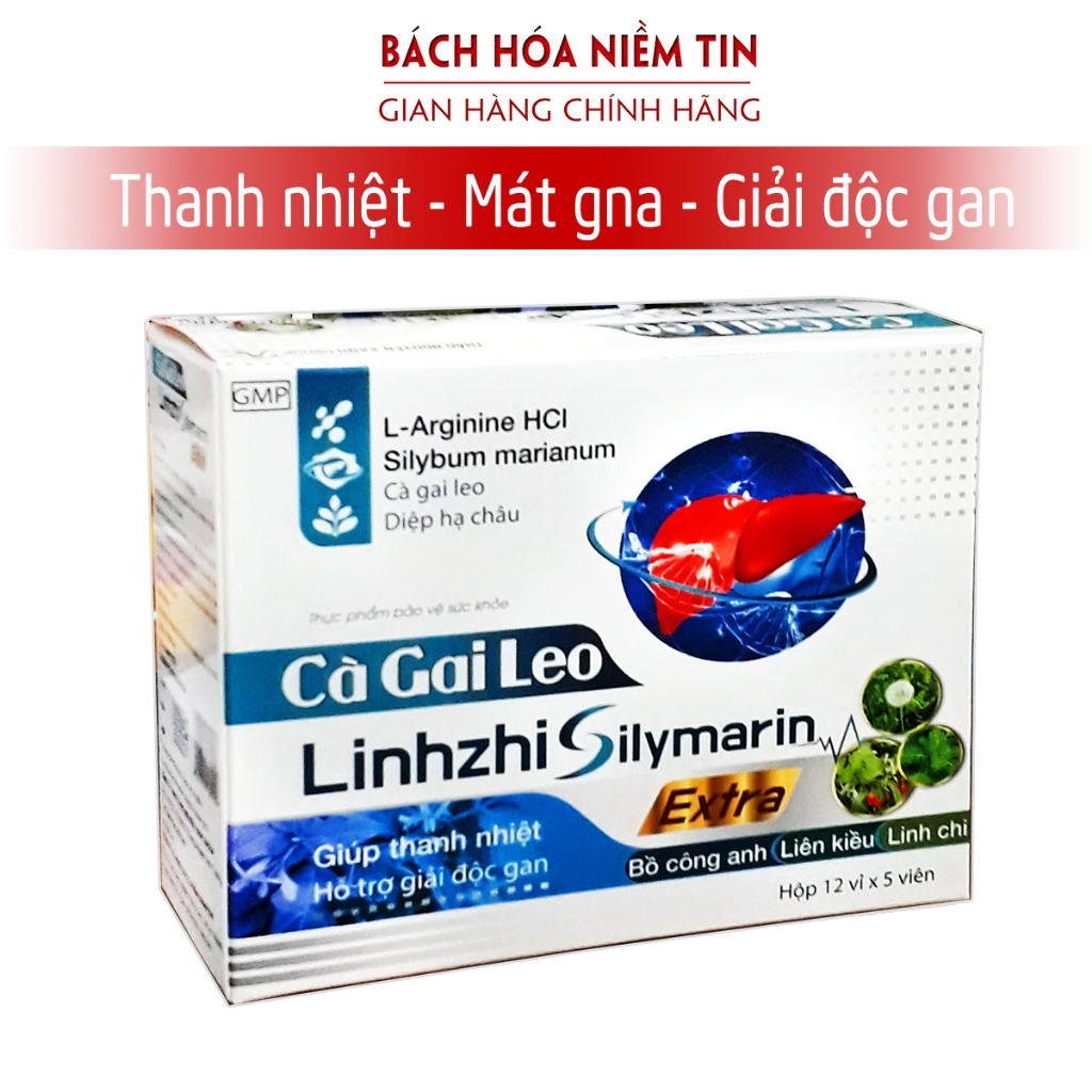 Viên uống bổ gan Cà Gai leo Linhzhi Silymarin  - Giải độc gan hiệu quả từ thảo dược an toàn hiệu quả - Hộp 60 viên