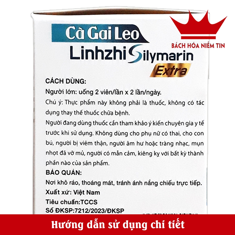 Viên uống bổ gan Cà Gai leo Linhzhi Silymarin  - Giải độc gan hiệu quả từ thảo dược an toàn hiệu quả - Hộp 60 viên