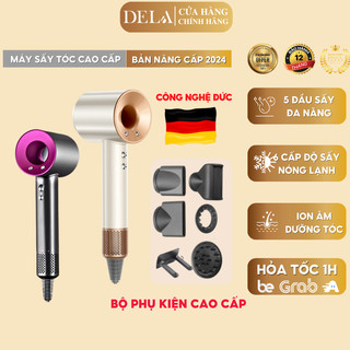 Máy sấy tóc tạo kiểu deladep gấp gọn ion âm thiết kế 2 chiều nóng lạnh công suất 2200w chống gãy rụng tóc mst08