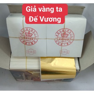 Combo 2000 lá giả vàng ta đế vương kèmtheo keo,phủ bóng,chổi bút