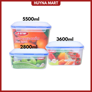 Hộp Đựng Thực Phẩm Tủ Lạnh 4 Khóa Cao Cấp Cỡ Lớn Song Long 2800ml-3600ml-5500ml (2870/2871/2872)