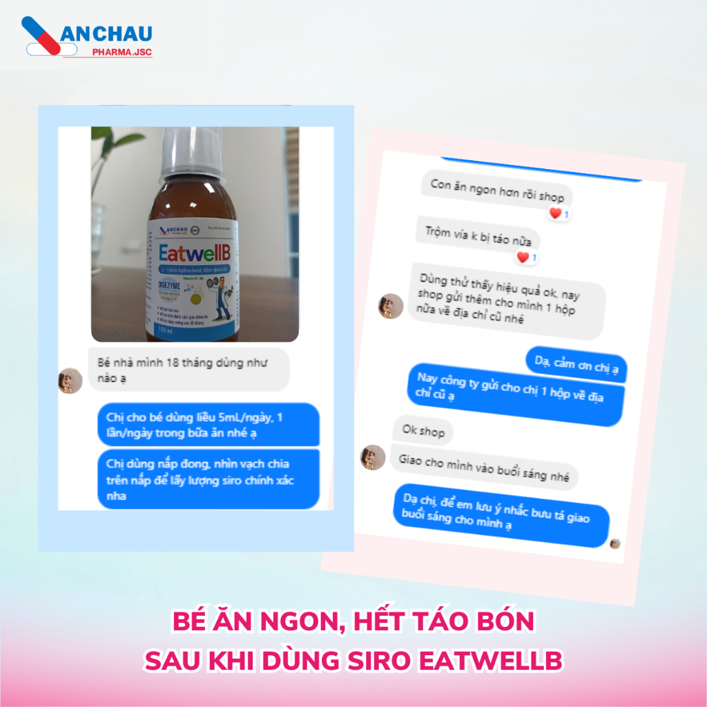 Siro ăn ngon cho bé An Châu EatwellB hỗ trợ tiêu hóa tăng đề kháng giúp bé ăn ngon lọ 100ml