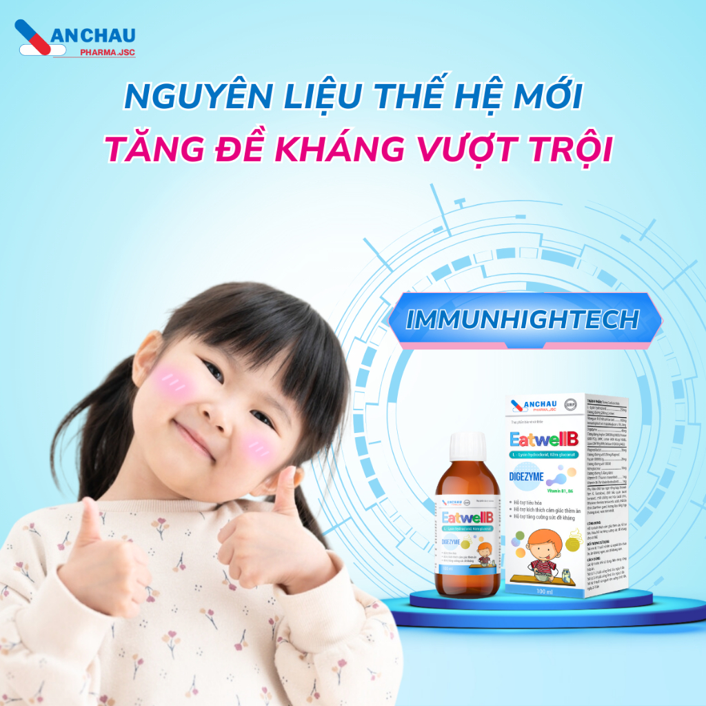 Siro ăn ngon cho bé An Châu EatwellB hỗ trợ tiêu hóa tăng đề kháng giúp bé ăn ngon lọ 100ml