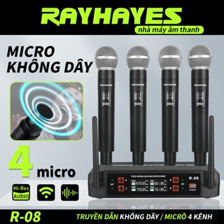  Rayhayes Hệ Thống Micro Không Dây 4 Kênh Dual Micro Cầm Tay Uhf Micro Hát Karaoke Chuyên Nghiệp 