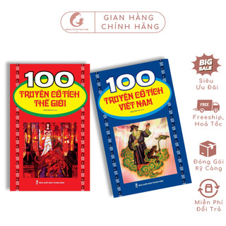 Sách: combo 100 truyện cổ tích việt nam + 100 truyện cổ tích thế giới