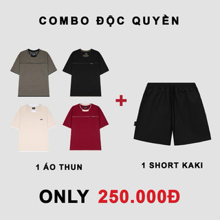 COMBO Áo Double Collar Và Quần Kaki Unisex Nam và Nữ U.TEESTUDIO Thun Cotton Co Giãn 2 Chiều