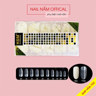 Móng úp tròn nhám sẵn HSM hộp đủ size từ 0-9 không cần phao nhám bề mặt
