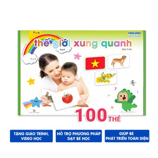 Thẻ Học Thông Minh Cho Bé Từ 0-6 tuổi 100 Thẻ - Chuẩn Glenn Doman Flashcard Dạy Bé Thế giới Xung Quanh