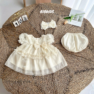 [3-12kg] Váy công chúa RIOKIDS, quần áo cho bé gái sơ sinh đầy tháng, thôi nôi BG16