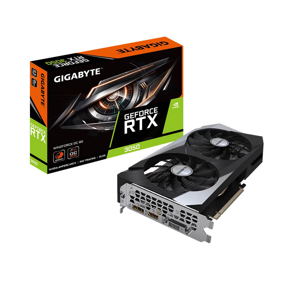 VGA Gigabyte GeForce RTX 3050 WINDFORCE OC V2 8GB (N3050WF2OCV2-8GD)