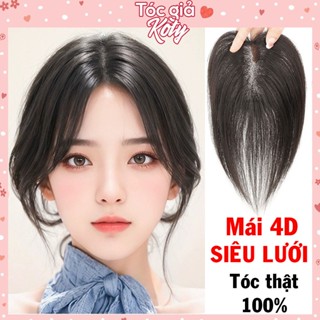Tóc giả mái 4D siêu lưới che hói che thưa phủ bạc cho nữ, tóc thật 100% tự nhiên, thoáng mát