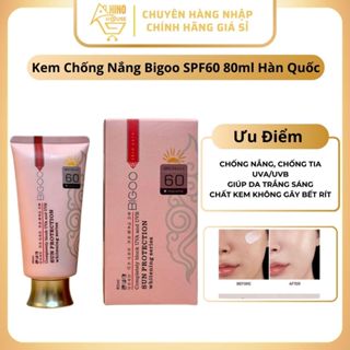 Kem Chống Nắng Bigoo SPF60 80ml Hàn Quốc Chống Nắng Hiệu Quả, Kháng Khuẩn Dưỡng Da - Hinohouse