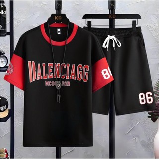 Mcbb 24-49kg vải cotton đồ bộ bé trai áo phông quần đùi shorts bộ cộc tay bé trai áo thun thời trang