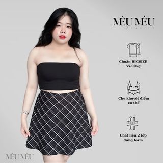 Chân váy caro đen bigsize 55-90kg lưng thun, mặc đi chơi đi tiệc đều hợp