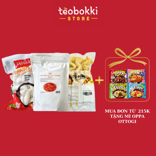 [Đơn 215k tặng Mì Ottogi] Combo bánh gạo tokbokki Hàn Quốc kèm sốt và chả cá Tèobokki