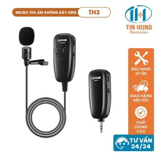 Micro cài áo không dây ORIS TH3 dùng cho điện thoại, máy ảnh, khả năng bắt âm thanh chính xác, hút âm tốt, độ nhạy cao