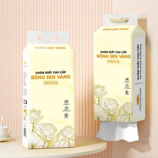 Thùng 2 gói khăn giấy rút Bông Sen Vàng 1280 tờ, 4 lớp. Dùng làm giấy ăn, giấy vệ sinh