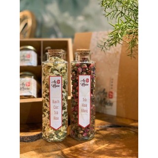 Combo 5 Chai Thủy Tinh Lục Giác Nút Bần 350ML - Chai đựng trà - Chai đựng thực phẩm khô nắp gỗ