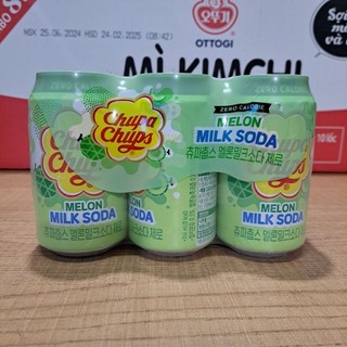 Nước uống đóng lon có ga chupachups, nước ép trái cây đóng lon có ga 345ml vị cam,dâu, nho