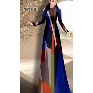 Áo dài thầy minh tuệ - áo dài bộ áo dài in 8D Lụa hàn cao cấp đủ size S/M/L/XL/2XL/3XL/4XL/5XL