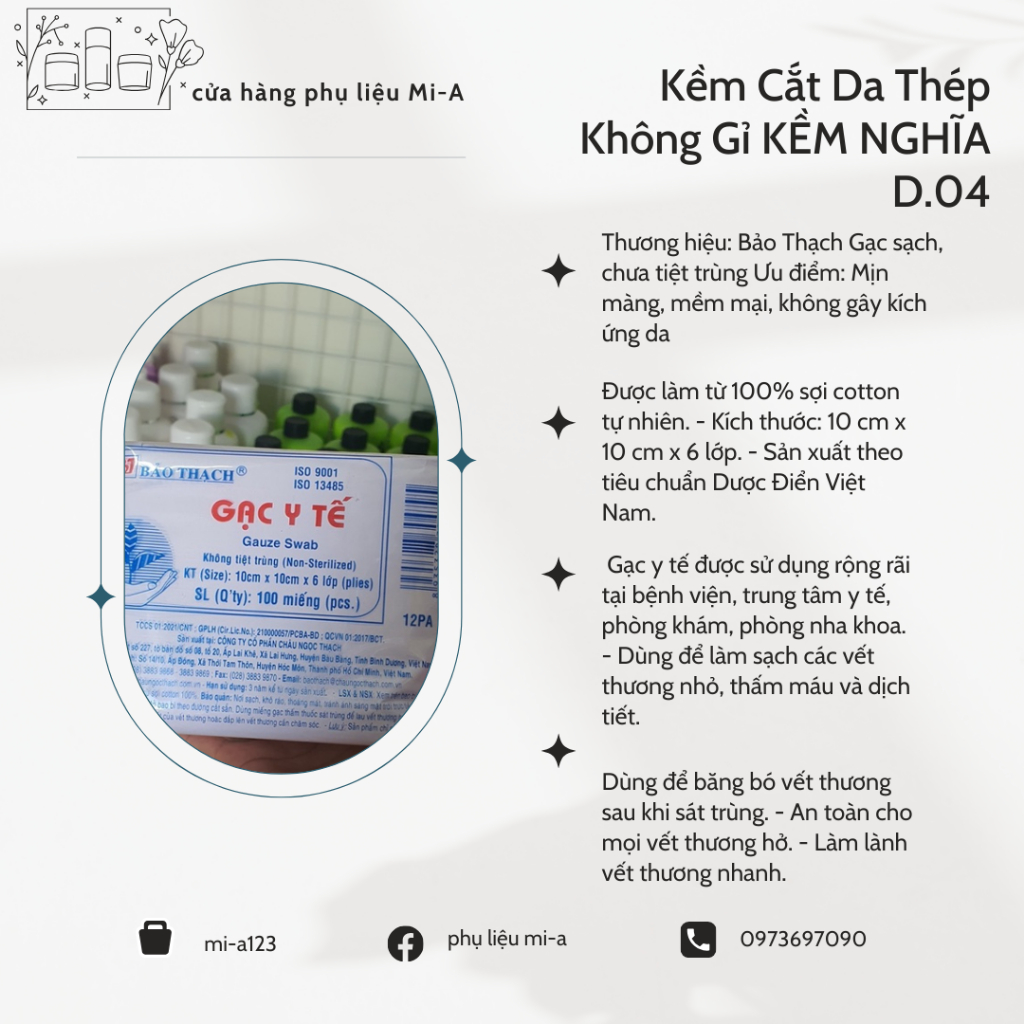 GẠC Y TẾ ĐẮP MẶT  GẠC Y TẾ BẢO THẠCH 10 x 10 x 6 lớp 100 miếng