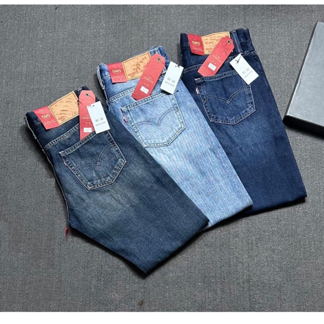 Quần jean nam 505 ống suông nhẹ jeans cotton không co giản cao cấp Quần bò nam ống đứng