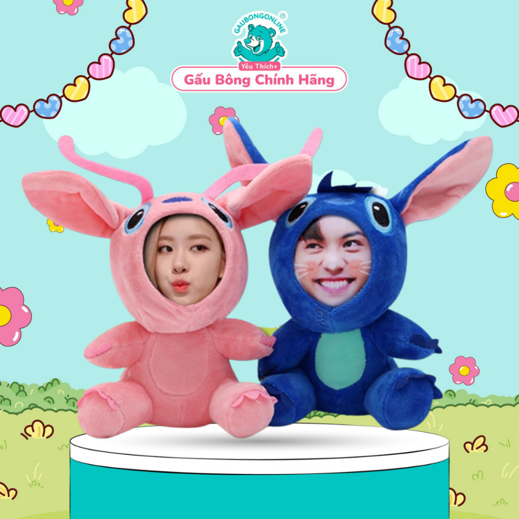 Gấu bông in ảnh Gấu Bông Online thú nhồi bông móc khoá gấu in mặt dễ thương cao cấp