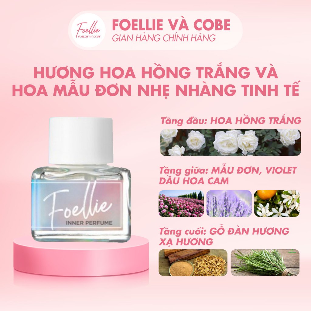 Nước Hoa Vùng Kín Foellie Chiết Xuất Hương Quyến Rủ, Ngăn Ngừa Vi Khuẩn, Cung Cấp Độ Ẩm, Se Khít Tốt 5ml