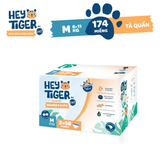 Thùng Tã/Bỉm Quần Hey Tiger Super Jumbo Size M (6-11kg) - 174 miếng