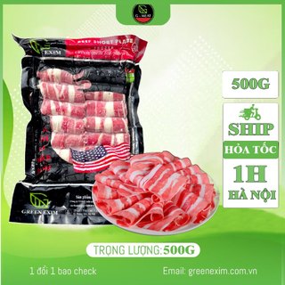Ba chỉ bò Mỹ Excel Green Meat thái cuộn 500g (Ship Now Hà nội ship ngay 1h)