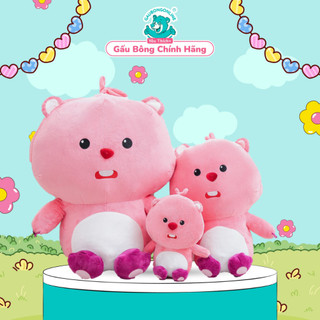  Gấu Bông Hải Ly Loopy Pororo Friend Hồng Đáng Yêu Mềm Mịn Móc Khóa Treo Balo Ngộ Nghĩnh 