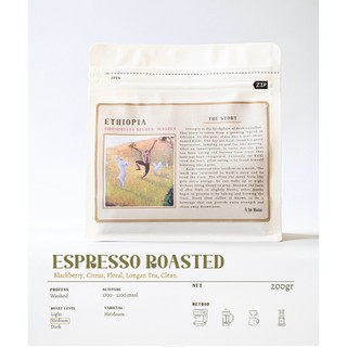 Cà phê Espresso À La Main Ethiopia Yirgacheffe Beloya Washed - 200gr/500gr- Cà phê rang xay dành cho pha máy