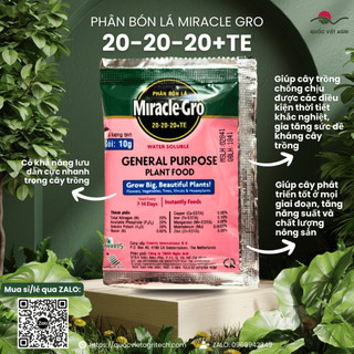 Phân bón lá - miracle gro 20-20-20+te - usa chính hãng - 10g