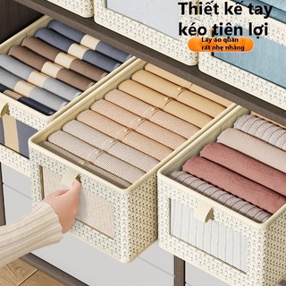 Hộp Vải Đựng Đồ Đa Năng, Thùng Đựng Quần Áo Chăn Màn Bằng Khung Inox Chắc Chắn HELLOSHOP