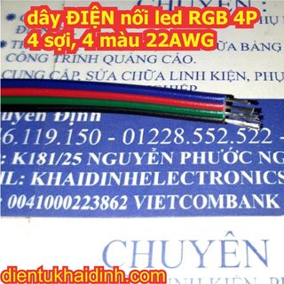 5 mét dây ĐIỆN nối led RGB 4P 4 sợi, dây 4 màu 22AWG kde4010