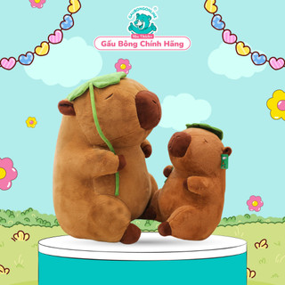 Gấu Bông Chuột Capybara Cầm Lá Ngộ Nghĩnh Hot Trend Cao Cấp Gấu Bông Online